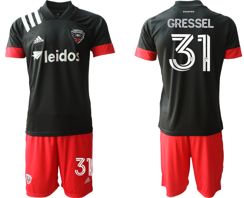 Men 2020-2021 club Washington DC Union home #31 black Soccer Jerseys